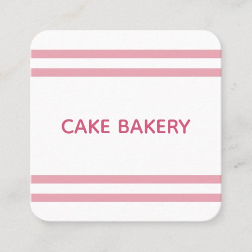 Modern Simple Bakery Business Card I Pink White