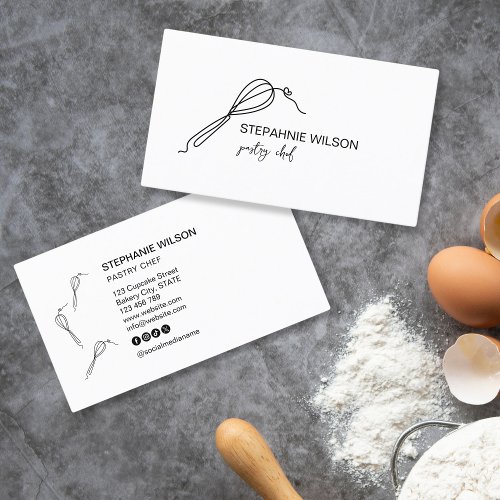 Modern Simple Bakery Chef Catering Caterer Cupcake Business Card