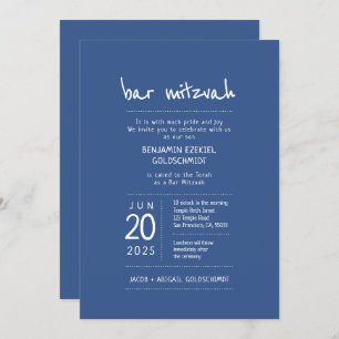 Modern + Simple Bar Mitzvah Invitation