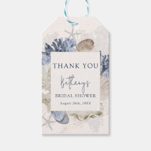 Modern Simple Beach Bridal Shower Thank You Gift Tags