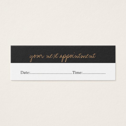 Modern Simple Beauty Salon Appointment Card (Front)