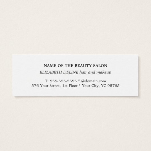 Modern Simple Beauty Salon Appointment Card (Back)