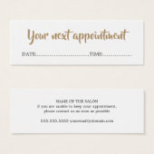 Modern Simple Beauty Salon Appointment Card (Front & Back)