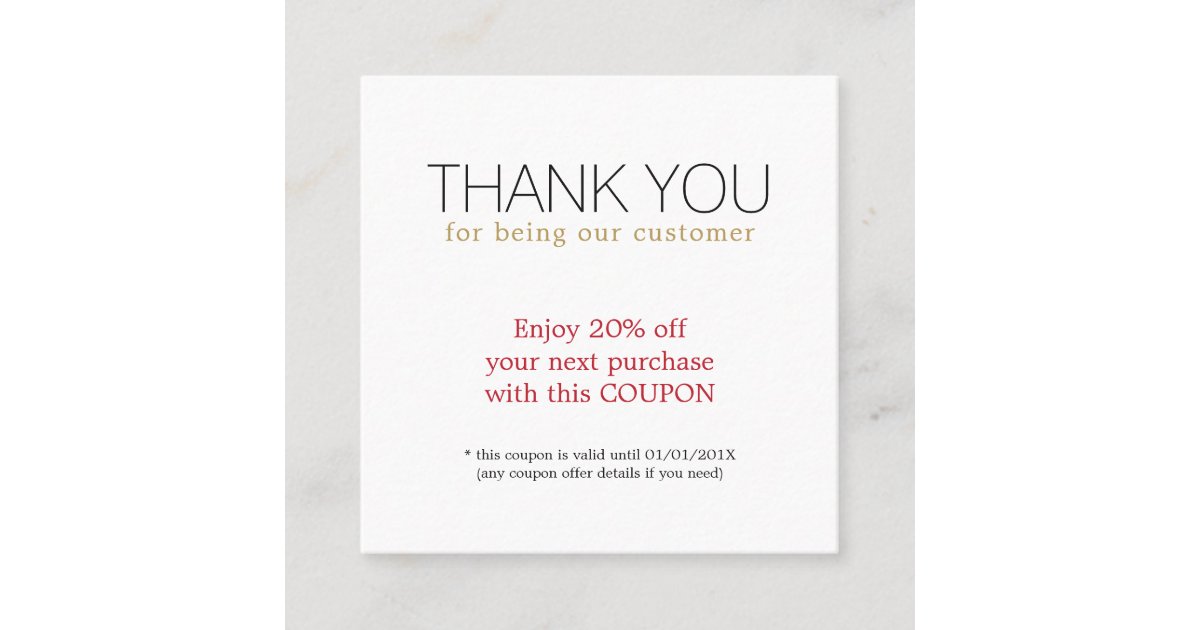 Modern Simple Beauty Salon Thank You Coupon