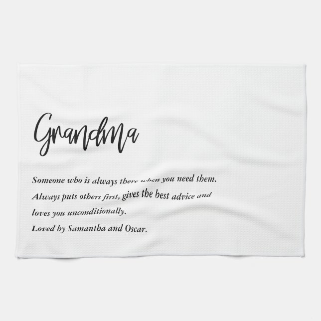 Modern Simple Best Grandma Ever Best Beauty Gift Kitchen Towel (Horizontal)