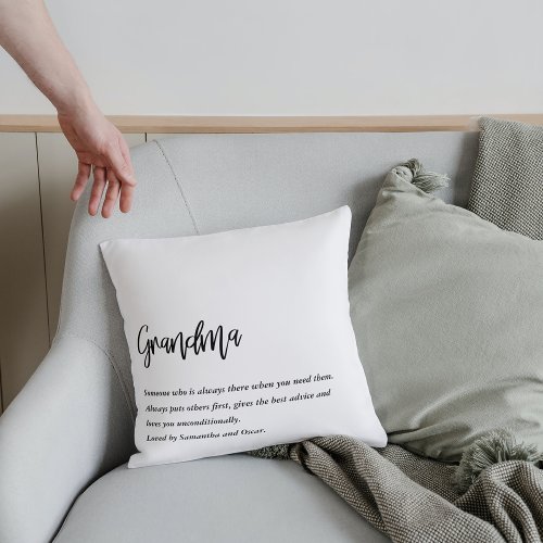 Modern Simple Best Grandma Ever Best Beauty Gift Throw Pillow