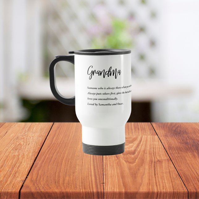 Modern Simple Best Grandma Ever Best Beauty Gift Travel Mug (Creator Uploaded)