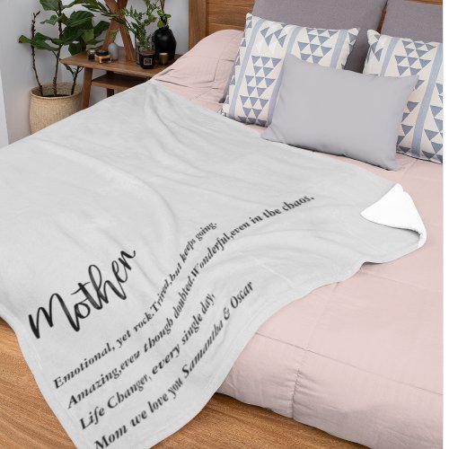 Modern Simple Best Mother Ever Best Beauty Gift Fleece Blanket