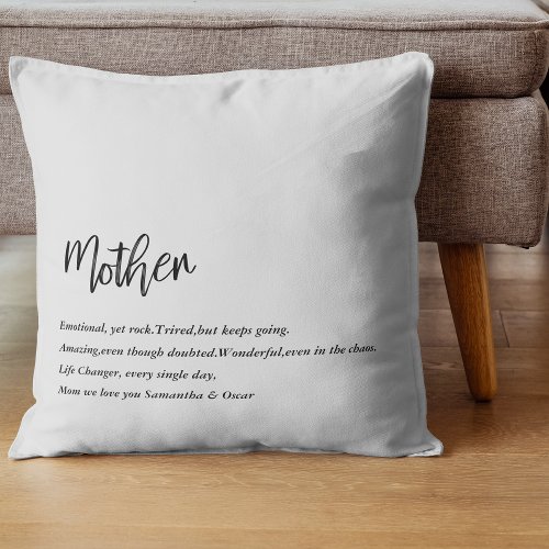 Modern Simple Best Mother Ever Best Beauty Gift Throw Pillow