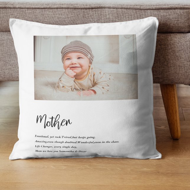 Modern Simple Best Mother Ever Best Beauty Gift Throw Pillow (Creator Uploaded)