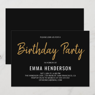 Modern Simple Birthday Party Invitation