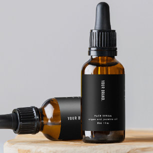 Modern Simple Black 1oz 30ml Cosmetic Bottle Label