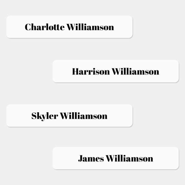 Modern simple black and white custom name clothing kids' labels (Group)