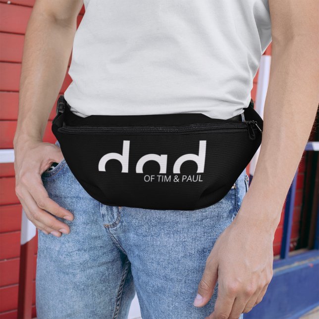 Modern Simple Black and White Dad  Fanny Pack (fanny pack for dad black and white)