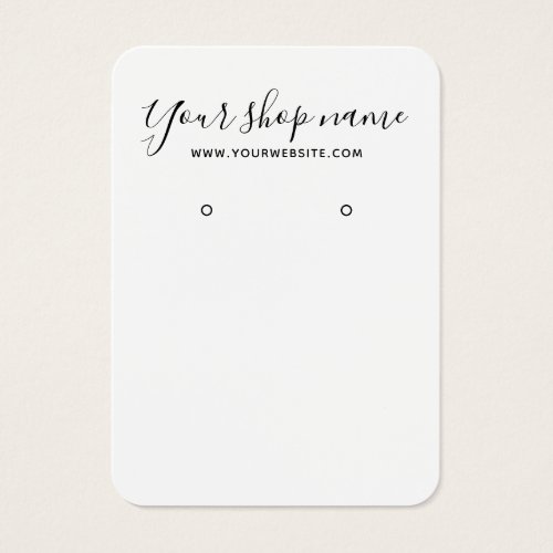 Modern simple black and white earring display card