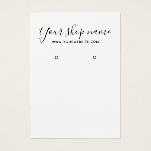 Modern simple black and white earring display card