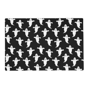 Modern Simple Black and White Ghosts Halloween Placemat