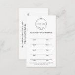 Modern Simple Black And White Minimalist Logo Appointment Card at Zazzle