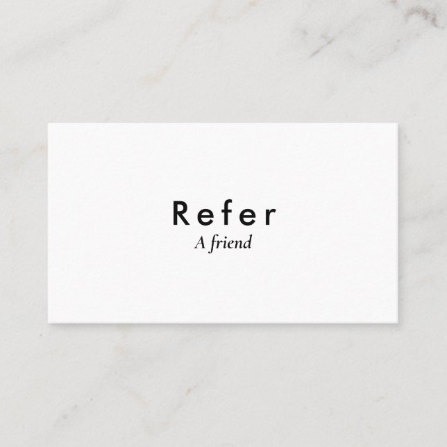 Modern Simple Black and White Referral Card (Front)