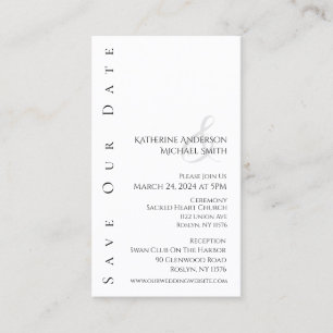 Modern Simple-Black and White-Save the Date- Business Card