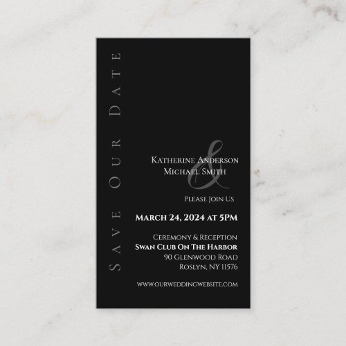 Modern Simple Black and white_Save the Date_ Business Card