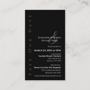 Modern Simple-Black and White-Save the Date- Business Card
