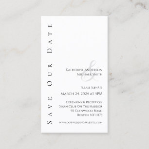 Modern Simple Black and White-Save the Date- Business Card