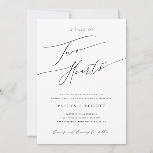 Modern Simple Black and White Timeless Wedding Invitation