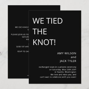 Modern Simple Black and White Wedding Announcement