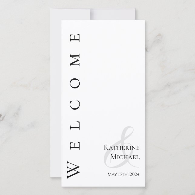 Modern Simple Black and White-Wedding Program- (Front)