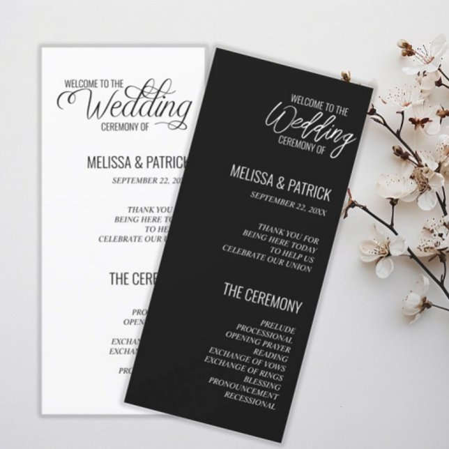 Modern Simple Black and White  Wedding Programs (Creator Uploaded)