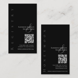 Modern Simple Black and White--Wedding Registry- Business Card