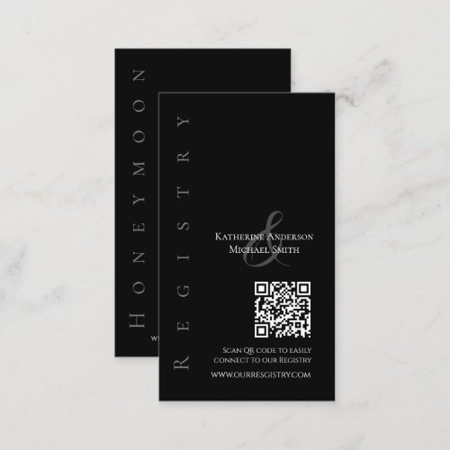 Modern Simple Black and White__Wedding Registry_ Business Card