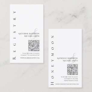 Modern Simple Black and White--Wedding Registry- Business Card
