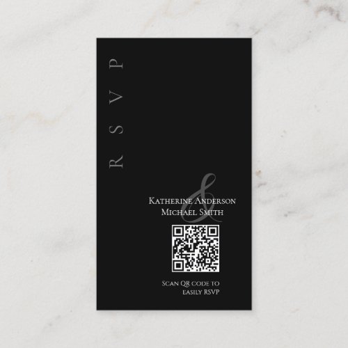 Modern Simple Black and White__Wedding RSVP Business Card