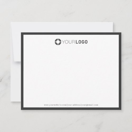 Modern simple black border personalized Stationery Thank You Card