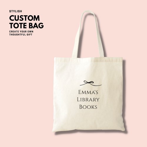 Modern Simple Black Bow Girls Library Book Bag