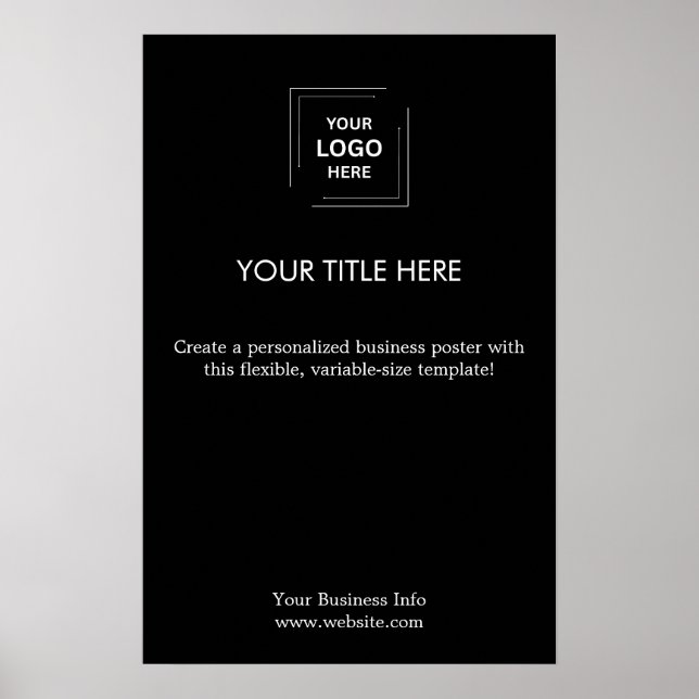Modern Simple Black Business Logo Promotional  Poster (Front)