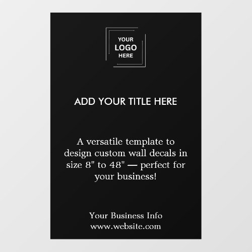 Modern Simple Black Business Logo Wall Decal