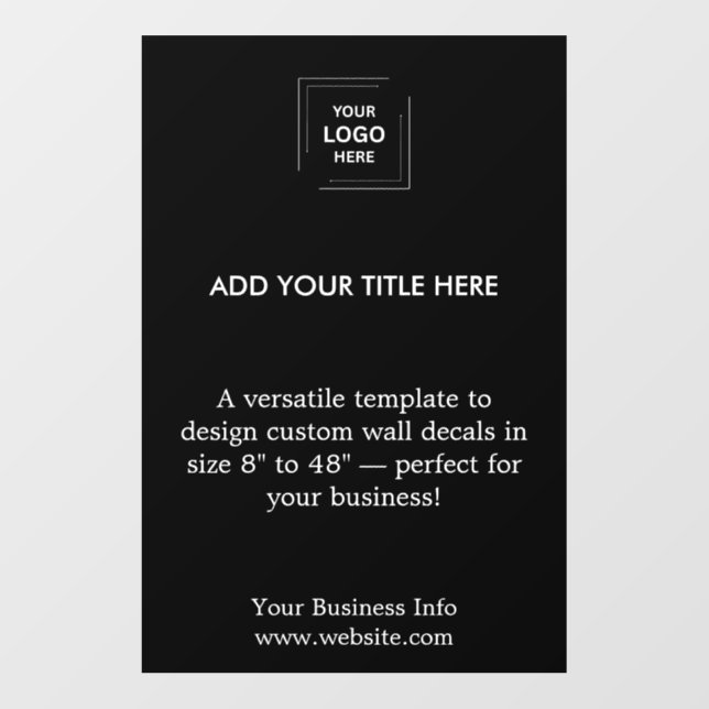 Modern Simple Black Business Logo Wall Decal (Front)