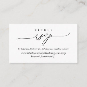 Modern Simple Black Calligraphy, Online RSVP Enclosure Card