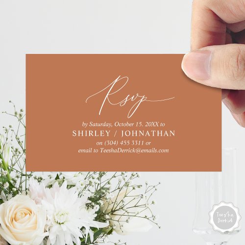 Modern Simple Black Calligraphy Wedding RSVP Enclosure Card