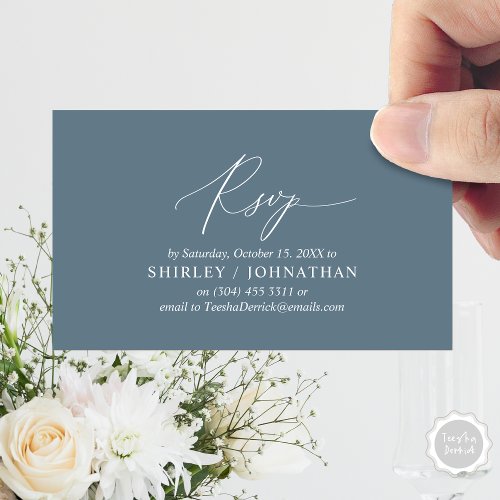 Modern Simple Black Calligraphy Wedding RSVP Enclosure Card