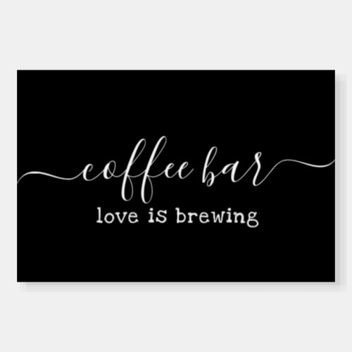 Modern Simple Black Color Coffee Bar Wedding Foam Board