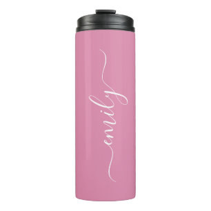 Modern Simple Black Custom Add Your Name Elegant T Thermal Tumbler