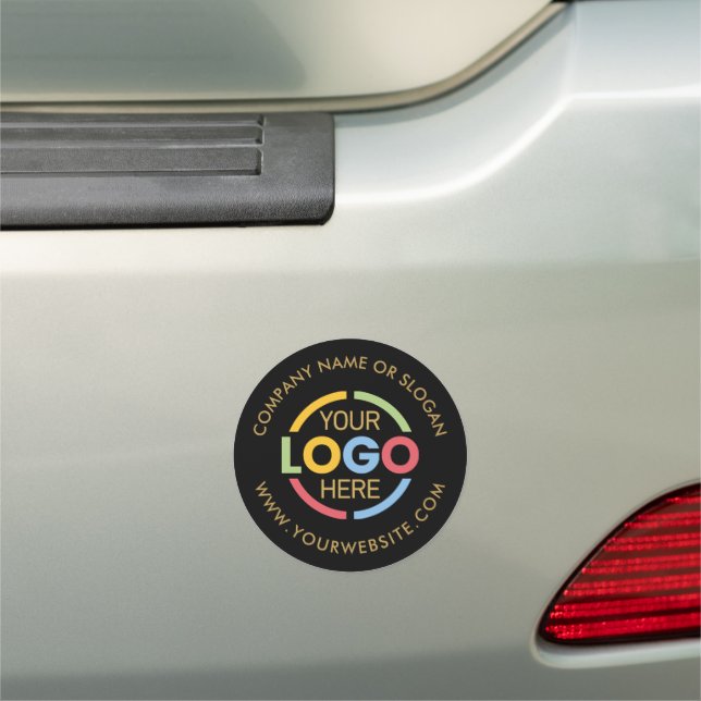 Modern Simple Black Gold Business Logo Promotional Car Magnet (In Situ)