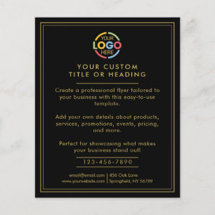 Modern Simple Black Gold Business Logo Promotional Flyer