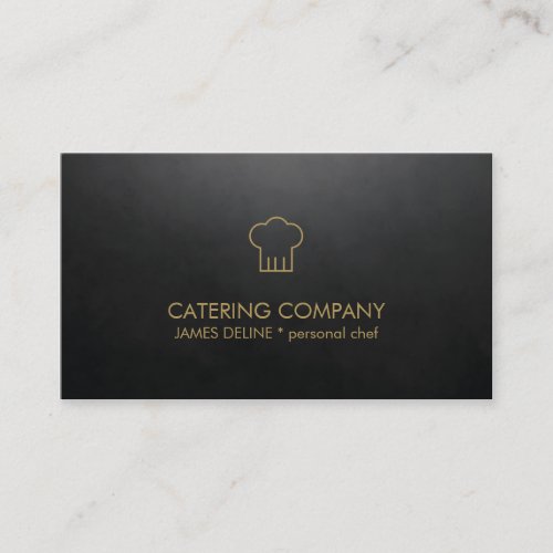 Modern Simple Black Gold Catering Chef Business Card