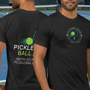 Modern Simple Black Green Pickleball Sports Club  T-Shirt