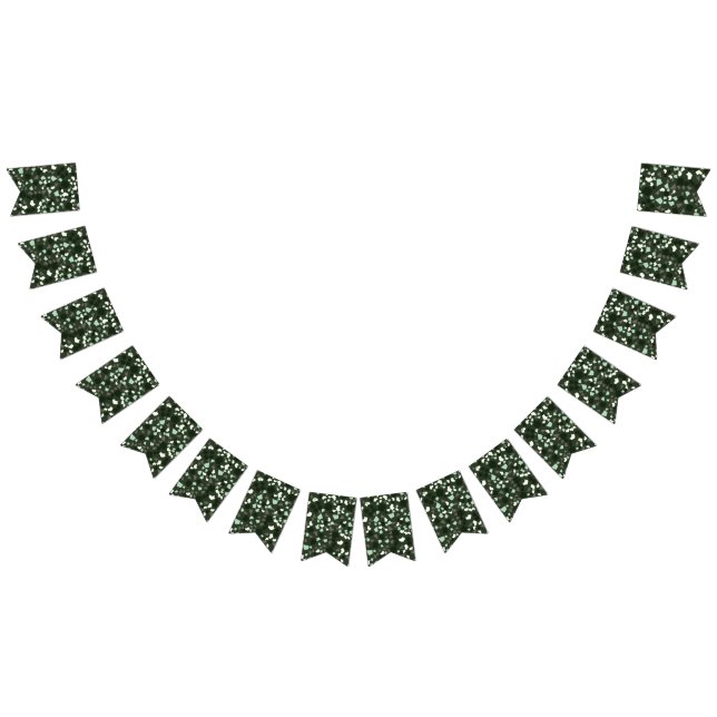 Modern Simple Black Green Terrazzo bunting  Flags (All)